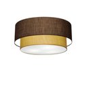 Ver imagem 1 de Plafon Duplo Cilíndrico Vivare Md-3062 Cúpula em Tecido 45x40cm - Bivolt Café-palha 127/220v