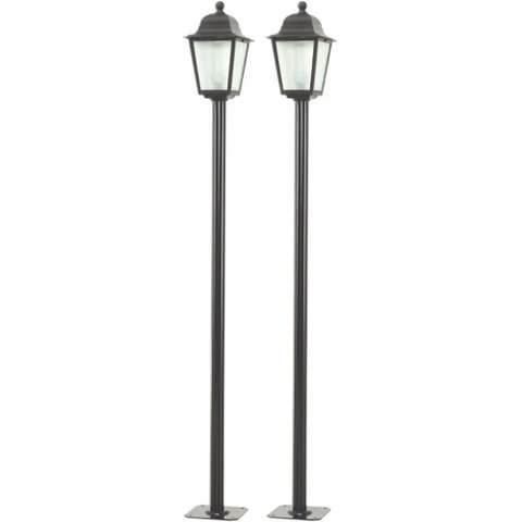 2 Luminárias de Chão para Jardim Pretas Postes Coloniais Dital Linha Soberana Área Externa