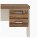 Ver imagem 2 de Mesa de Escritório Executiva Reta com Gavetas 1,70m x 0,70m (Tampo 40mm) Nogal Sevilha / Champanhe