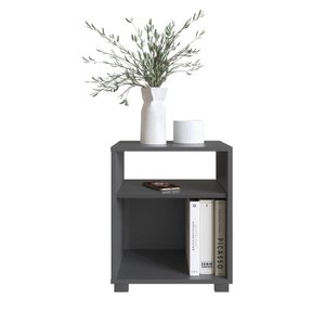 Mesa de Cabeceira Siena com Prateleira e Nicho 38,5cm Linha Mesas de Cabeceira Cb210 Completa Móveis