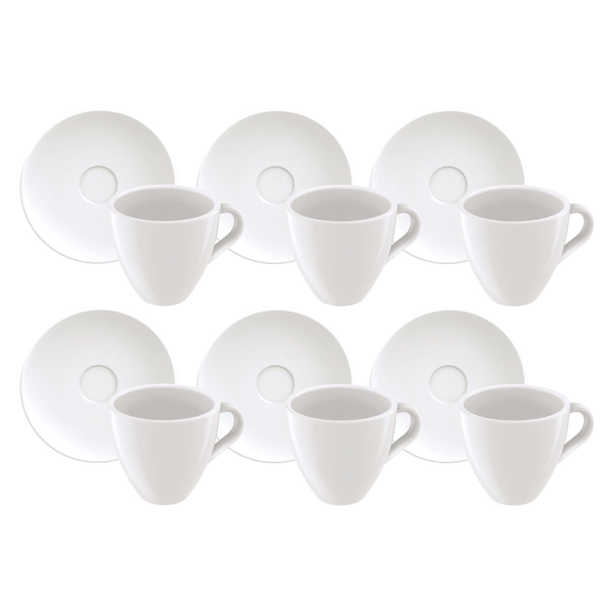 Kit 6 Xícaras de Café Expresso com Pires Tramontina Paola em Porcelana 95 ml - 2