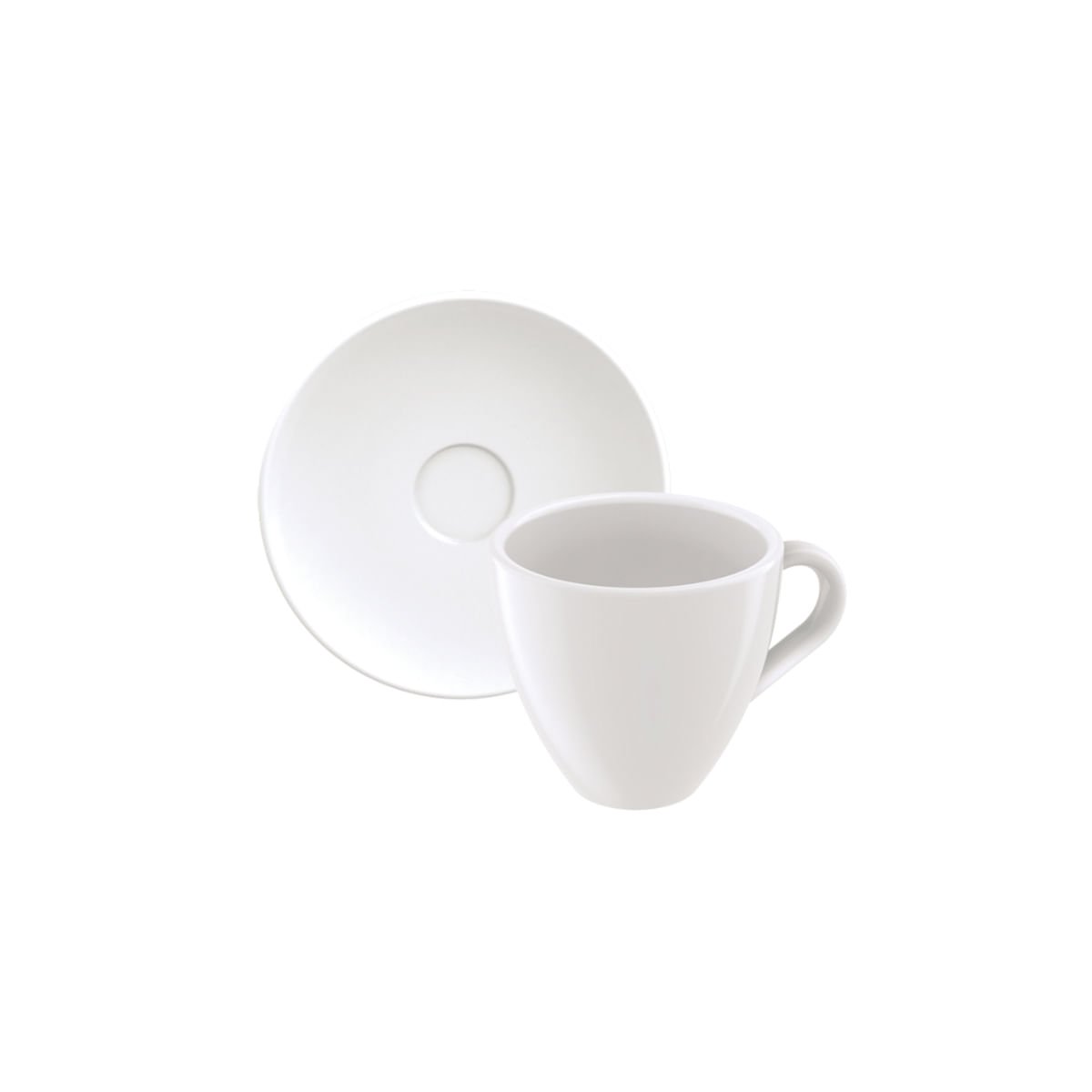 Kit 6 Xícaras de Café Expresso com Pires Tramontina Paola em Porcelana 95 ml - 1