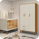 Ver imagem 4 de Guarda Roupa Infantil 3 Portas e 2 Gavetas Isis Areia Fosco com Amadeirado