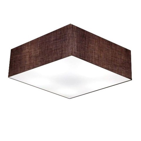 Plafon Quadrado Vivare Md-3002 Cúpula em Tecido 15/50x50cm - Bivolt - Café - Bivolt