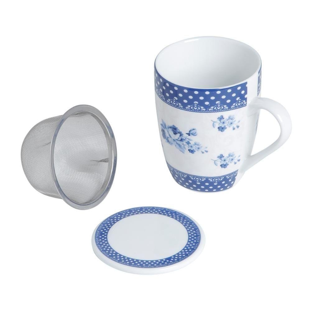 Caneca de Porcelana C/tampa e Filtro Elsa 310ml - 3