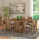 Ver imagem 1 de Conjunto Sala de Jantar Madesa Clarice Mesa Tampo de Madeira com 8 Cadeiras Rustic/floral Hibiscos C