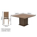 Ver imagem 3 de Conjunto Sala de Jantar Madesa Clarice Mesa Tampo de Madeira com 8 Cadeiras Rustic/floral Hibiscos C
