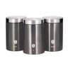 Jogo Potes Porta Mantimentos Inox Multiuso Alimentos Armazenar Açúcar Café Farinha Recipientes 3pçs - 1