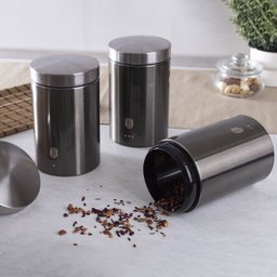 Jogo Potes Porta Mantimentos Inox Multiuso Alimentos Armazenar Açúcar Café Farinha Recipientes 3pçs - 2