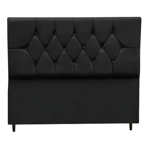 Cabeceira Estofada Cama Box Solteirão 100 Cm Suede Nina Preto