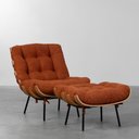 Ver imagem 1 de Poltrona Costela com Puff Botonê - Terracota