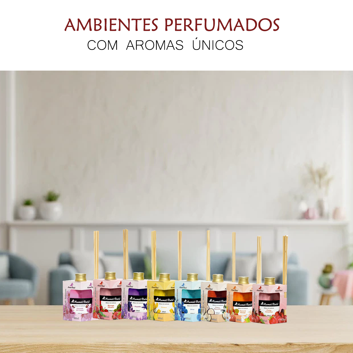 Kit 10 Difusor de Ambiente Varetas Frutas Vermelhas | MadeiraMadeira