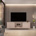 Ver imagem 1 de Rack para Sala de Estar TV 75 pol Atlantis D05 Off White - Lyam Decor
