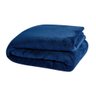 Manta Casal Padrão Soft Fleece Lisa 1 Peça - Azul Marinho - 1