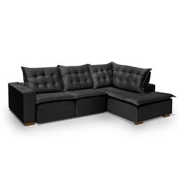 Sofá de Canto 5 Lugares Vitoria 270cm Retrátil e Reclinável com Tecido Veludo Nobre Sofatec - 2