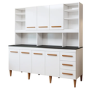 Ver imagem 1 de Kit de Cozinha Atenas 7 Portas Branco - Kaiki Móveis