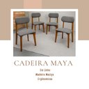 Ver imagem 6 de Kit Mesa Jantar 90cm Branca & 4 Cadeiras Estofadas Linho Cinza-Escuro