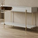 Ver imagem 2 de Aparador para Sala de Jantar Sena 136 Cm Pes Metal Off White Matte Freijo Clb