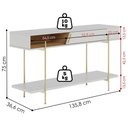 Ver imagem 3 de Aparador para Sala de Jantar Sena 136 Cm Pes Metal Off White Matte Freijo Clb