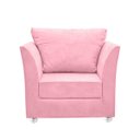 Ver imagem 2 de Poltrona Decorativa para Quarta, Sala e Escritorio Lisboa Suede Rosa Bebe- Modena Decor