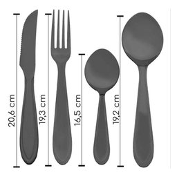 Faqueiro Jogo Talheres Black Inox Premium 24 Peças Sunshine - 2
