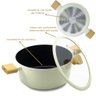 Jogo de Panelas Cerâmica Antiaderente Cabo Madeira Cuisine 5 Peças - 2
