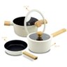 Jogo de Panelas Cerâmica Antiaderente Cabo Madeira Cuisine 5 Peças - 7