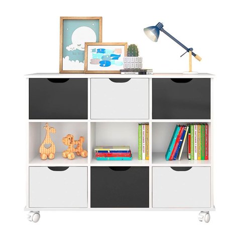 Nicho Organizador C/ 6 Gavetas com Rodízio Roterdã Q01 - Doce Sonho Móveis Nicho Organizador Nicho D