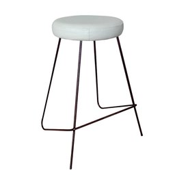 Banqueta Banco Aço Média Cozinha Bar Balcão Bistrô Sala 63cm:offwhite - 1