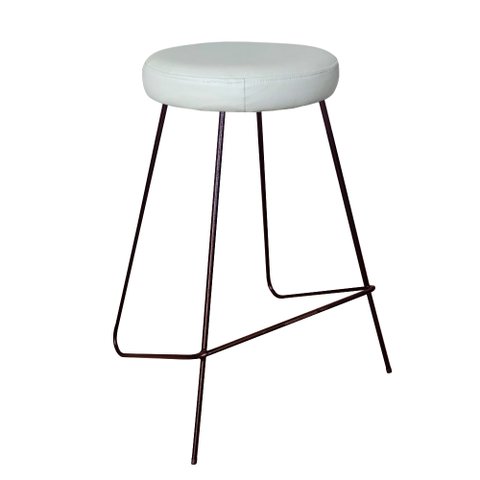 Banqueta Banco Aço Média Cozinha Bar Balcão Bistrô Sala 63cm:offwhite