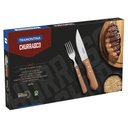 Ver imagem 5 de Kit Jogo para Churrasco Tramontina Dynamic com Lamina em Aço Inox e Cabo de Madeira 24 Peças