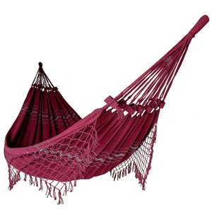 Rede de Dormir Casal Balanço de Algodão Reforçada 3,80m x 1,50m Varias Cores:Vinho