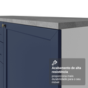 Ver imagem 7 de Conjunto Gabinete para Banheiro 80cm 3 Portas Branco/Azul Vik Madesa 02