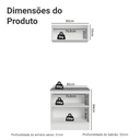 Ver imagem 3 de Conjunto Gabinete para Banheiro 80cm 3 Portas Branco/Azul Vik Madesa 02