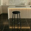 Ver imagem 2 de Banqueta Alta Cozinha Redonda sem Encosto Suede Luna:preto