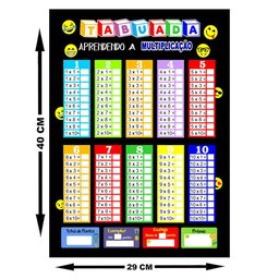 Quadro Tabuada de Metal Multiplicação 40x29cm + Caneta M1 - 2