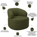 Ver imagem 3 de Kit 02 Poltronas Giratória Orgânica para Sala de Estar Living Helena L02 Linho Verde - Lyam Deco
