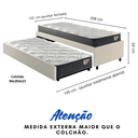 Ver imagem 2 de Bicama Box Solteirão em Courino Linho Areia 96x203 com Dois Colchões Adapto Molas Ensacadas Ecoflex