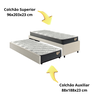Bicama Box Solteirão em Courino Linho Areia 96x203 com Dois Colchões Adapto Molas Ensacadas Ecoflex - 7