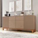 Ver imagem 3 de Buffet Átomo 179,4cm com 4 Portas Ripadas Pés Cavalete Mdp Offwhite/freijo G11 - Gran Belo