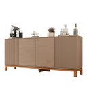 Ver imagem 1 de Buffet Átomo 179,4cm com 4 Portas Ripadas Pés Cavalete Mdp Offwhite/freijo G11 - Gran Belo