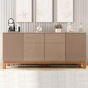 Ver imagem 2 de Buffet Átomo 179,4cm com 4 Portas Ripadas Pés Cavalete Mdp Offwhite/freijo G11 - Gran Belo