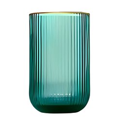 Jogo com 6 Copos Cameratta de Vidro Verde com Borda Dourada para Agua ou Suco 425ml - 3