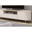 Ver imagem 2 de Estante P/ Sala até 75 Pol Areta C/ Led e Nicho 218x189cm Off White - Dj Móveis
