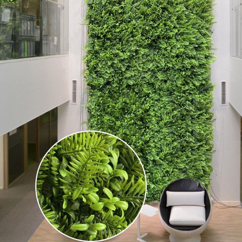 21 Painéis Verdes Artificiais Folhagem Mista Premium 60x40cm Ideal para Parede Verde e Muro Inglês