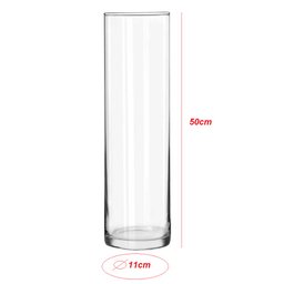 Vaso Vidro Cilindro Comprido 50x11cm Transparente - 3