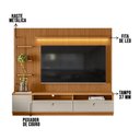 Ver imagem 7 de Conjunto Painel Ripado Betina com 1 Rack e 1 Módulo Lateral Esquerdo Nature e Off White 225x198 Cm -
