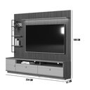 Ver mais imagens de Conjunto Painel Ripado Betina com 1 Rack e 1 Módulo Lateral Esquerdo Nature e Off White 225x198 Cm -