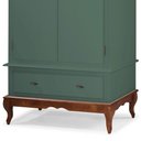 Ver imagem 4 de Guarda Roupa Solteiro 2 Portas 1 Gaveta 60406 Linz Móveis - Verde Musgo/Imbuia