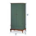 Ver imagem 5 de Guarda Roupa Solteiro 2 Portas 1 Gaveta 60406 Linz Móveis - Verde Musgo/Imbuia